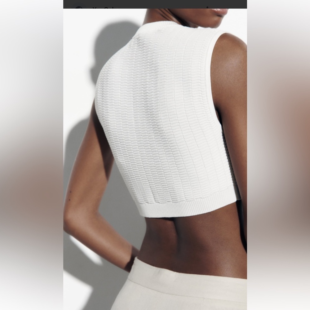 New! Zara medium buttoned knit crop top. - Picture 8 of 13
